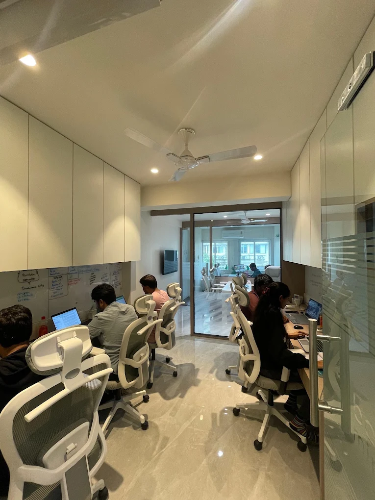 View through the Beacon Minds office workspace